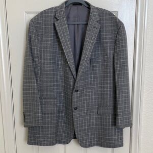 Michael Kor’s Gray  Plaid/Checkered Men's 2 button Blazer/Sport Coat Size 50r